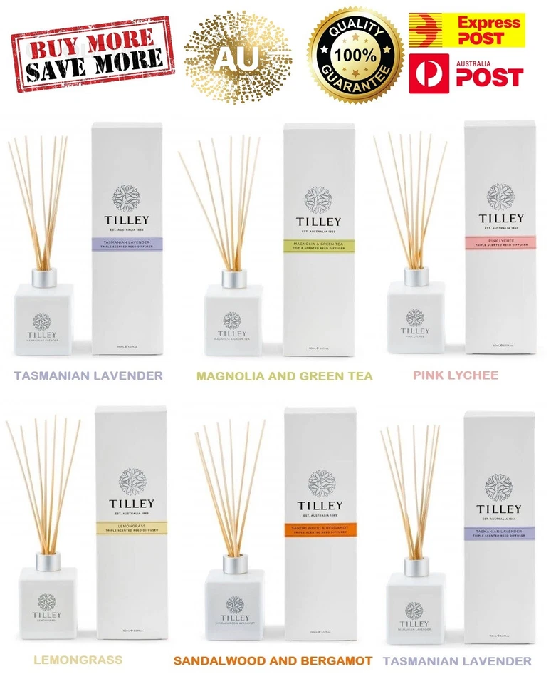 Tilley Reed Diffuser - Assorted Fragrance - Organic 75ml - 150 ml - EXP POST - Image 1 of 1