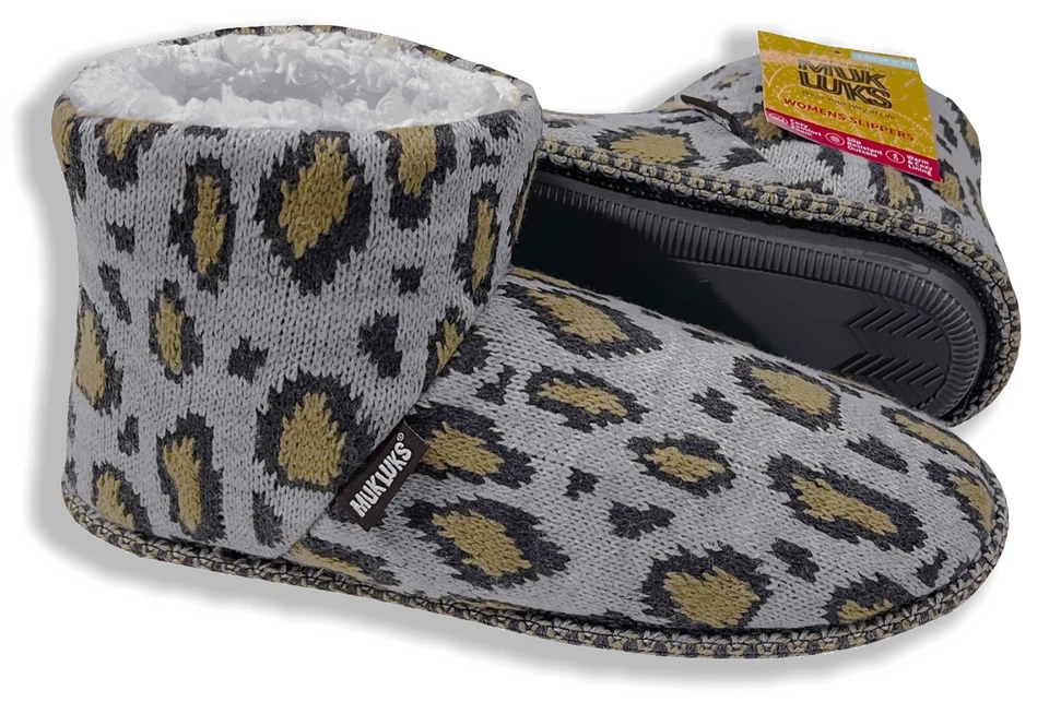 Slipper Boots Muk Luks - Womens NWT (7-8) Medium Leopard / Multi - #44398-TOP3 - Image 1 of 1