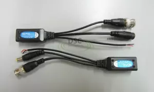 (1 Pair) BNC to RJ45 CAT5 Video +Data +Power Balun Connector for CCTV PTZ Camera - Picture 1 of 4