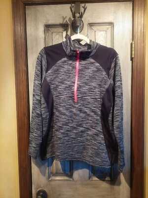 Pullover Avalanche Mujer Talla XL 1/4 Cremallera Senderismo Nieve Negro Gris con Agujeros para el Pulgar Foto 1 de 4