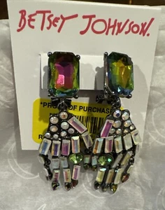 Betsey Johnson Statement Dangle Earrings Halloween Skeleton Hand Glow Dark $65 - Picture 1 of 3