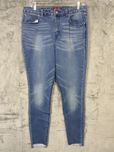 Jennifer Lopez Damenjeans Größe 16 hoher Bund Skinny blau Sternenwaschung Stretch Y2K - Bild 1 von 19