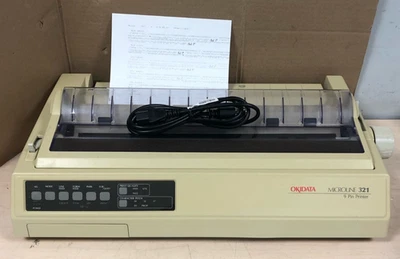 Oki Microline 321 Turbo 9Pin Dot Matrix Printer GE7100A NO PAPER GUIDE (TESTED) - Image 1 of 4