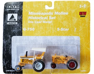 Ertl Minneapolis Moline G-750 & 5-Star Historical Tractor Set Diecast 1:64 - Picture 1 of 16