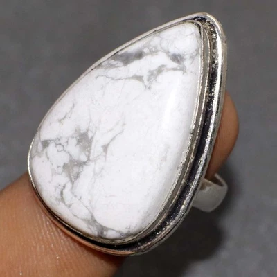 925 Silver Plated Howlite Ring US 9 Gifts For Women GW - Image 1 of 3