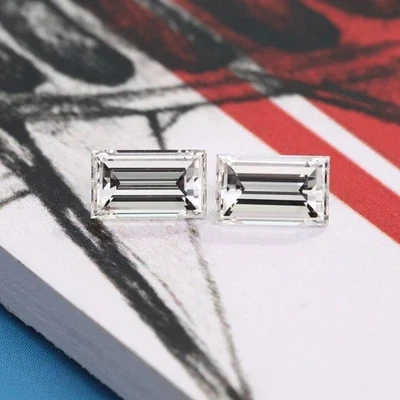 Diamante cultivado en laboratorio suelto 2 quilates corte baguette VVS1 CVD certificado color D Foto 1 de 4