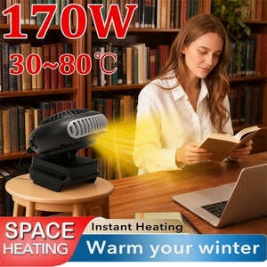 Small Space Heater 170W 2 Gears 18V Battery Operated Electric Fan Heater - Picture 1 of 17