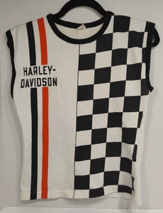 VTG Harley-Davidson Checkered Muscle Tank Rare Collector Biker Graphic 50s-60s - Picture 1 of 17