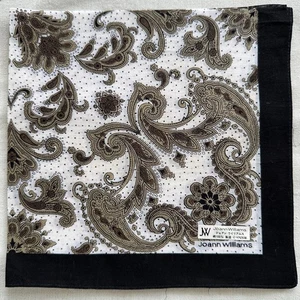 VTG Handkerchief Cotton Brown Paisley Flourish Floral Pattern Pocket Square 16" - Picture 1 of 4