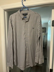 Ralph Lauren Button Down Hemd Herren XL Classic Fit Performance blau kariert Tasche - Bild 1 von 6