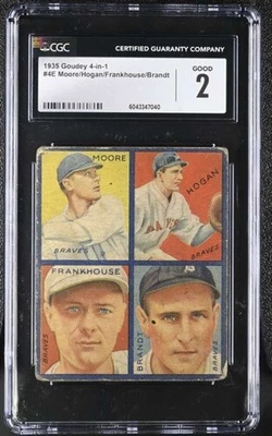Goudey R321 1935 4 en 1 #15 edición Brandt/Fred Frankhouse/Shanty Hogan/Gene Moore CG Foto 1 de 2
