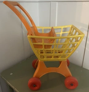 1972 Mattel Vintage Tuff Stuff Toy Shopping Cart Yellow Orange Plastic - Picture 1 of 8