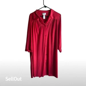 Vanity Fair Women's Vintage Red Kimono Robe Size L Lightweight - Picture 1 of 3