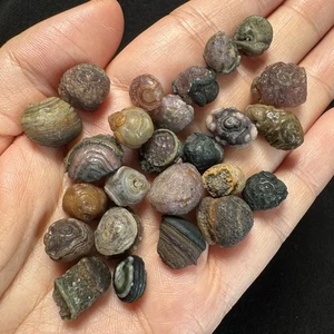 Juego de 25 piezas de cristal curativo de ágata ojo alivio elevado desierto Alxa Gobi crudo #3684 - Imagen 1 de 8