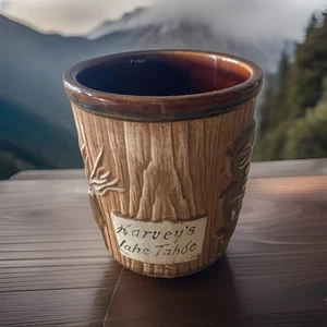 Vintage Harvey's Lake Tahoe Tiki Fass Becher Topf Pflanzgefäß Otagari Japan - Bild 1 von 9