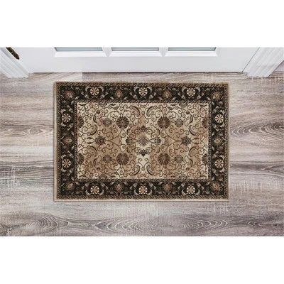 Linon Vintage Isfahan Power Loomed Microfiber Polyester 2'x3' Rug in Ivory - Image 1 of 3