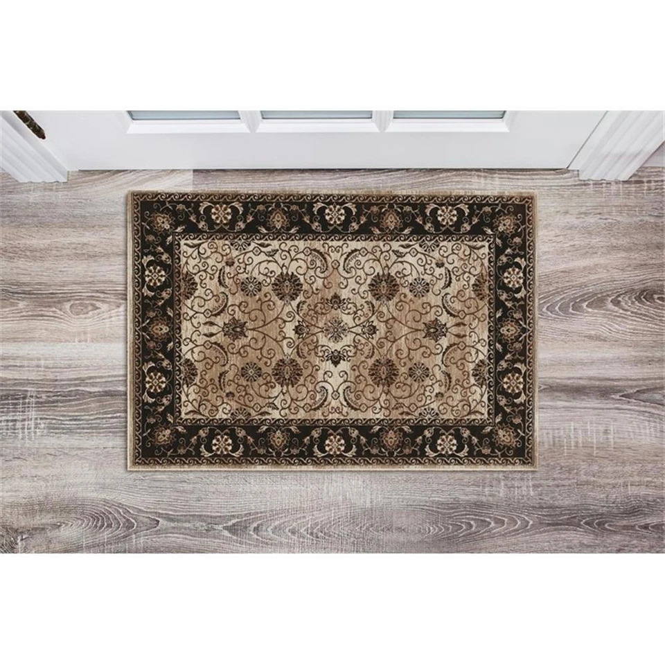 Linon Vintage Isfahan Power Loomed Microfiber Polyester 2'x3' Rug in Ivory - Image 1 of 3