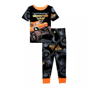 Monster Jam Pajamas Set Boys Size 4 6 8 10 Kids Truck Race Car Show Cotton Shirt - Picture 1 of 4
