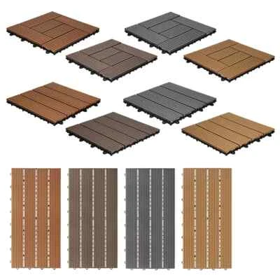 WPC Terrassenfliesen 30x30 30x60cm Holzoptik Balkonfliese Klickfliese Holzfliese - Bild 1 von 2