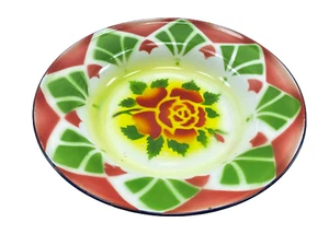 Vintage Porcelain Dish Plate Design Antique Hand Made 10In Unique Floral design✔ - Picture 1 of 13