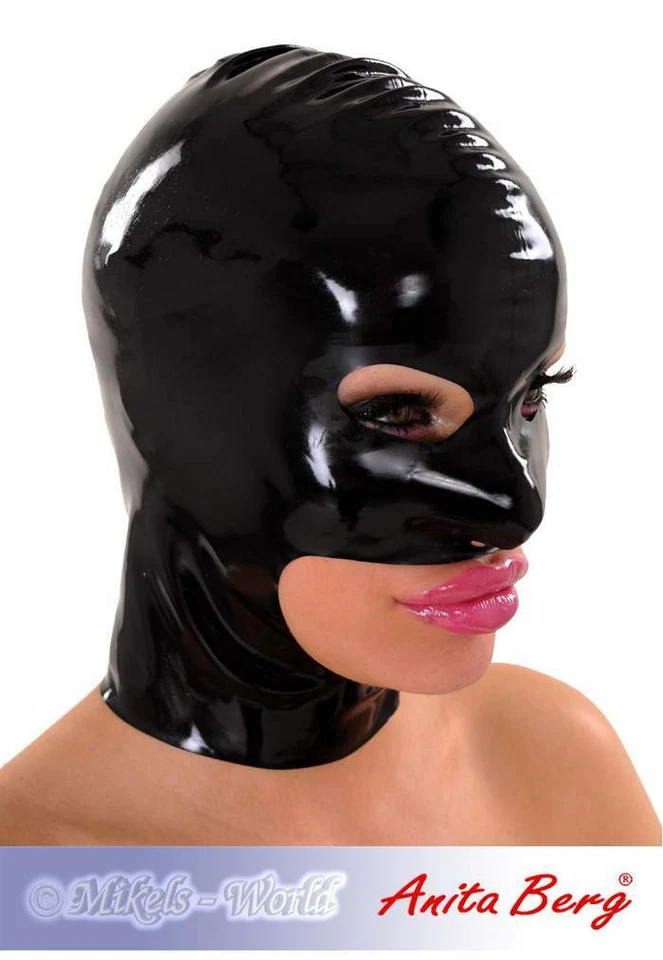 Anita Berg - Latex Zip Mask With Eye Mouth Chin Opening In Various Colors - Image 1 of 1