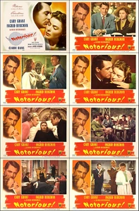 NOTORIOUS CARY GRANT BERGMAN HITCHCOCK JUEGO COMPLETO 8 IMPRESIONES INDIVIDUALES 11x14 LC 1946 - Imagen 1 de 1