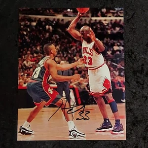 Hersey Hawkins handsigniertes 8x10 Foto signiertes COA Sonics vs. Jordan - Bild 1 von 3