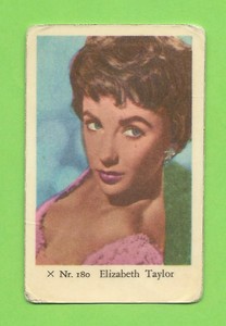 1958 Dutch Gum Card X Nr #180 Elizabeth Taylor