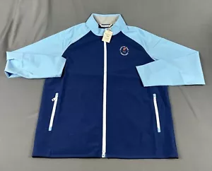 Peter Millar Golf Rain Jacket Pinehurst US Open Logo Large Blue Crown Sport NWT - Picture 1 of 6