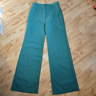 Vtg Bobbie Brooks Union Made High Waisted Slacks Green Sz 4-6 READ - Image 1 of 4