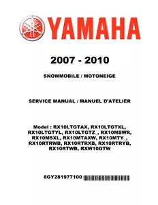 Yamaha RX10 Service Manual | 2007-2010 | LTGTAX LTGTXL TLGTYL LTGTZ | CD OR USB - Picture 1 of 8