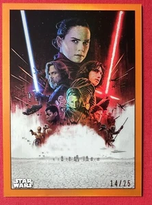 2019 Topps Star Wars Chrome Legacy THE LAST JEDI Poster Orange Refractor 14/25 - Picture 1 of 2