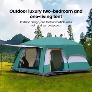 Camping Family Hiking Tent 3-12 Person Double Layers Oversize 2 Rooms - Picture 1 of 4