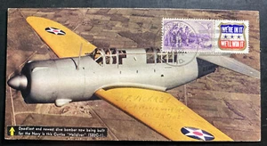 1942 San Pierre IL Usa Illustrated Cover Newest Dive Bomber Air Plane - Picture 1 of 2