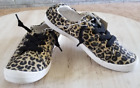 SO Womens Leopard Print Memory Foam Lace-up Shoe Sneaker Slip on  9 Kohls NWT