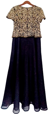 De Colección Stenay Dorado Seda Metálico Bordado Cuentas Novias Mamá Vestido Boda Cena 10 Foto 1 de 4