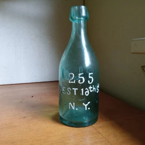 IRON PONTIL RARE D.L.O (D.L.ORMSBY) 255 WEST16th ST N.Y. 1850s SQUAT SODA BOTTLE - Picture 1 of 11