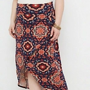 Maxi Falda RUE21+ Tulipán Frontal Cabincore Naranja Óxido Geo 1X Banda Ancha Plegable Otoño - Imagen 1 de 4
