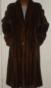 Men's Saga Superb Quality Mahogany Mink Fur Coat Size 42-44 FREE SHIP Excell Con - Picture 1 of 7