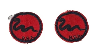 Gebrauchter BSA Klapperschlange Filz Patrouille Aufnäher - 2 Stück - 1940er Ära - Gaze Rückseite - Bild 1 von 3