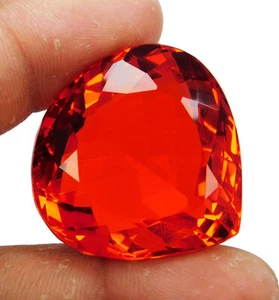 Large Orange Mexican Fire Opal 60+ Ct. Australian Heart Cut Loose Gemstone - Picture 1 of 7