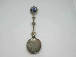 Blue Windmill Cameo Style Collector Spoon  Made in Holland Etched Bowl ~4 1/2" H - Picture 1 of 6
