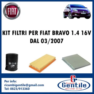 INSPEKTIONSPAKET 3 FILTER FÜR FIAT BRAVO 1.4 16V 71KW 97PS AB 03/2007 192B2000 - Bild 1 von 1