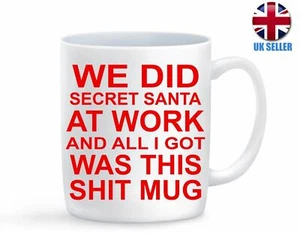 SECRET SANTA MUGS Funny Novelty Tea Coffee Gift Women Men Office Christmas Gifts - Picture 1 of 8