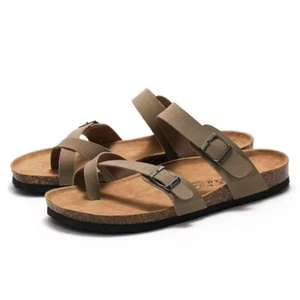 Unisex Cork Slide Sandal Casual Open Toe Slippers - Picture 1 of 13