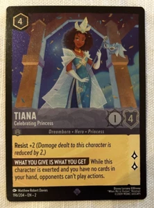 DISNEY LORCANA TCG: FLOODBORN: FOIL SUPER RARE CARD TIANA - CELEBRATING PRINCESS - Picture 1 of 1