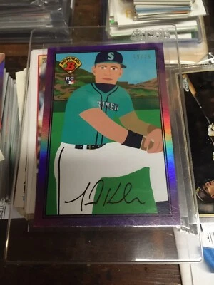 Jarred Kelenic 2021 Topps X 1989 Bowman Keith Shore Purple Foil Refractor RC /25 - Image 1 of 3