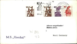 Ship stamp ship mail board postmark ship MS HOECHST shipletter 1973 - Picture 1 of 1