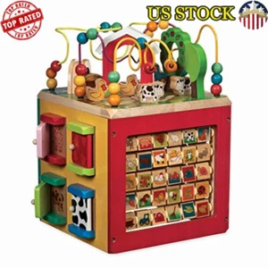 Activity Cube Farm Theme Educational Wooden Preschool Toys Toddler & Kids Unisex - Picture 1 of 7