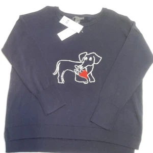 Suéter Jersey French Connection Le Weenie Dachshund Perro Cuello Redondo Azul Talla XS - Imagen 1 de 10